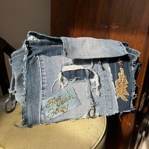 BRAND NEW Blue Jean Baby Custom and Handmade Denim shoulder bag
